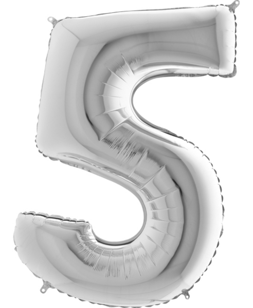 Silberne Zahl: 5 - 102cm